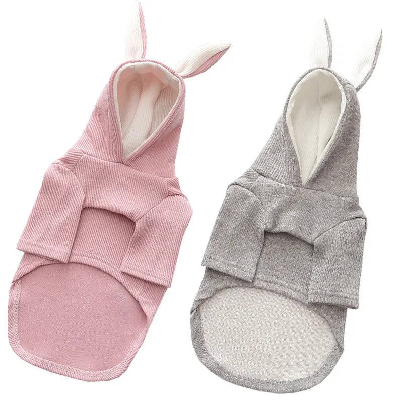 Pet Dog Clothes Cute Rabbit Ear Design For Small Dogs Coat Winter Dog Hoodies Puppy Cat Clothing For Dogs Pug French Bulldog