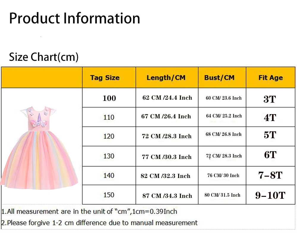 Kids Unicorn Dress for Girls Flower Appliques Ball Gown Little Girl Princess Dresses Elegant Party Costumes Children Clothing