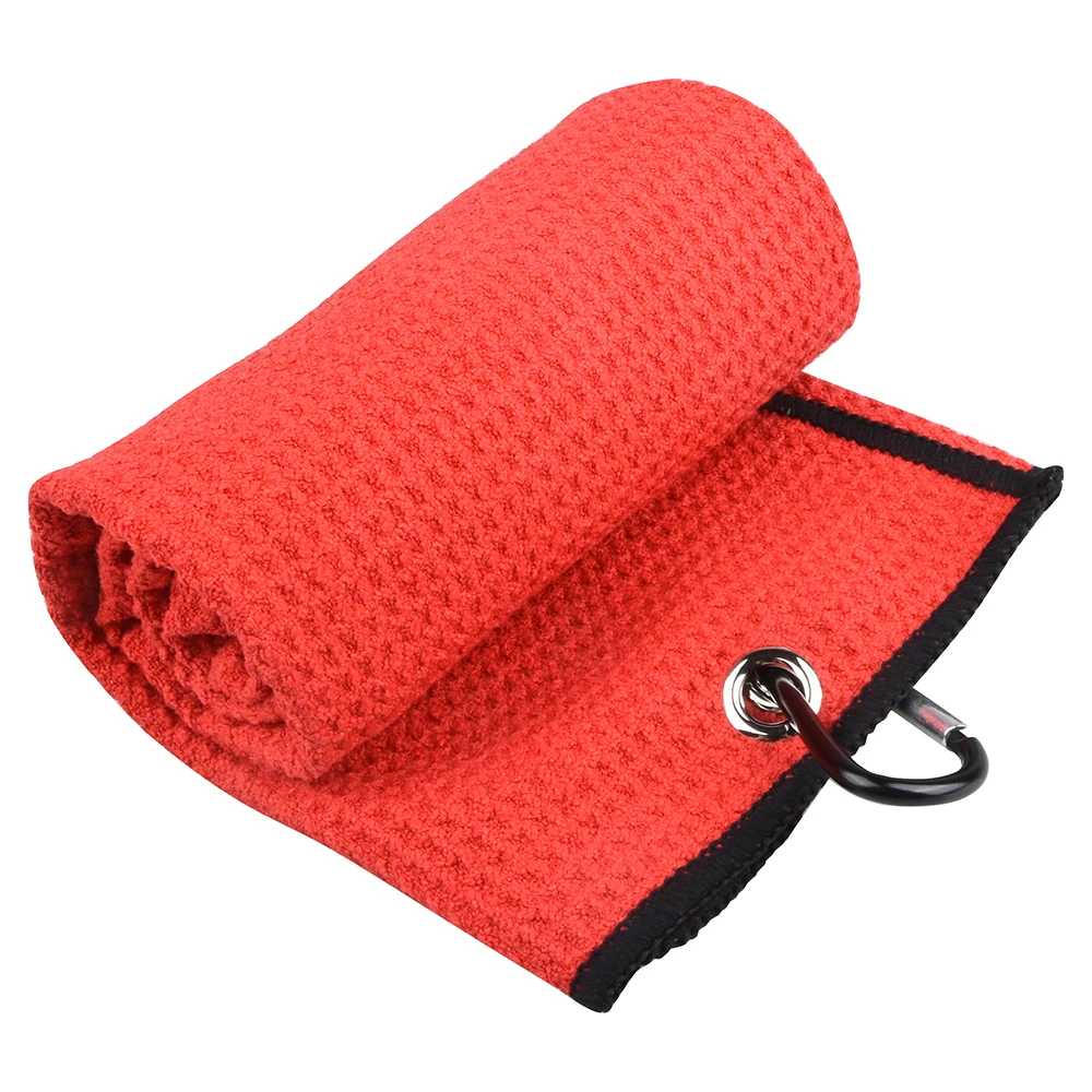 40x60cm Golf Towel With Hook 5 Colors Microfiber Fabric For Golf lovers Duty Clip Carabiner Accessories Free shipping Dorp ship