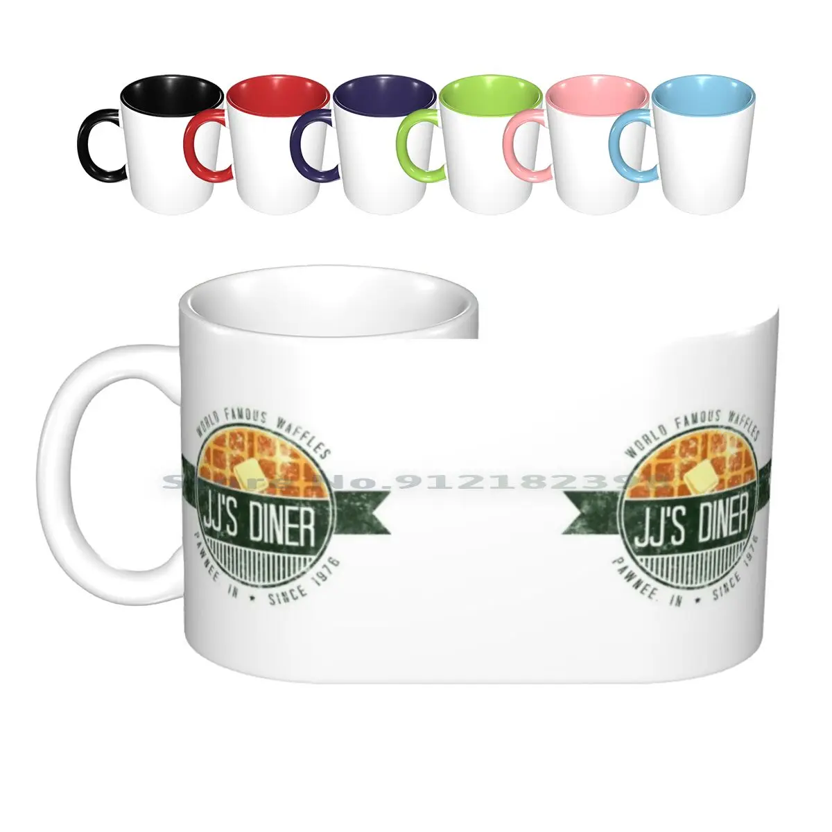 Jj's Diner - Color Ceramic Mugs Coffee Cups Milk Tea Mug Parks And Recreation Parks And Rec Jjs Diner Waffles Creative Trending