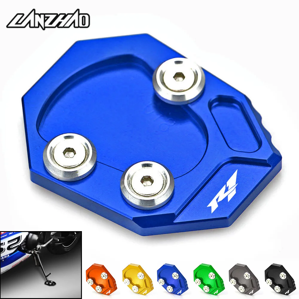 R1 Motorcycle Side Stand Enlarger Kickstand Enlarge Plate CNC Aluminum Accessory for Yamaha YZF R1 2009 2010 2011 2012 2013 2014