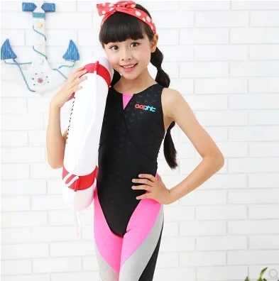 Kids Professional Swimsuit Girls Racing Swimwear One Piece Athletic Training Swimsuit Children Sports Competition Swimming Suit