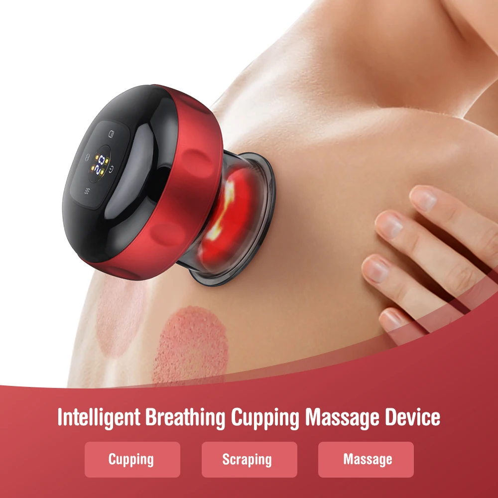 

Electric Cupping Massager Vacuum Suction Cup GuaSha 12 Levels Anti Cellulite Scraping Infrared Heat Slimming Massage Therapy