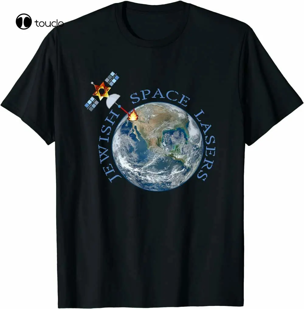 Jewish Space Lasers Funny Parody Star Of David Satellite T-Shirt Size S-3Xl