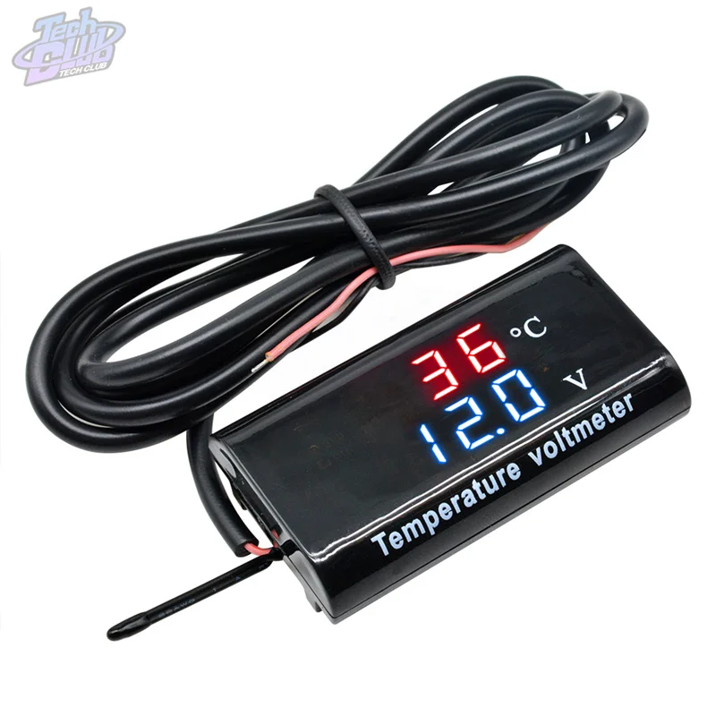Voltmetro di temperatura da 0.28 pollici regolatore di temperatura e umidità testa del misuratore impermeabile a doppio Display digitale DC8-18V