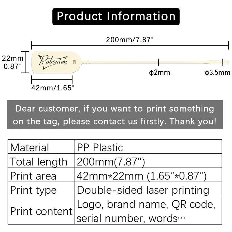 100 abbigliamento personalizzato cartellini personalizzati sigillo di sicurezza in plastica stampa Logo indumento scarpa abbigliamento etichetta