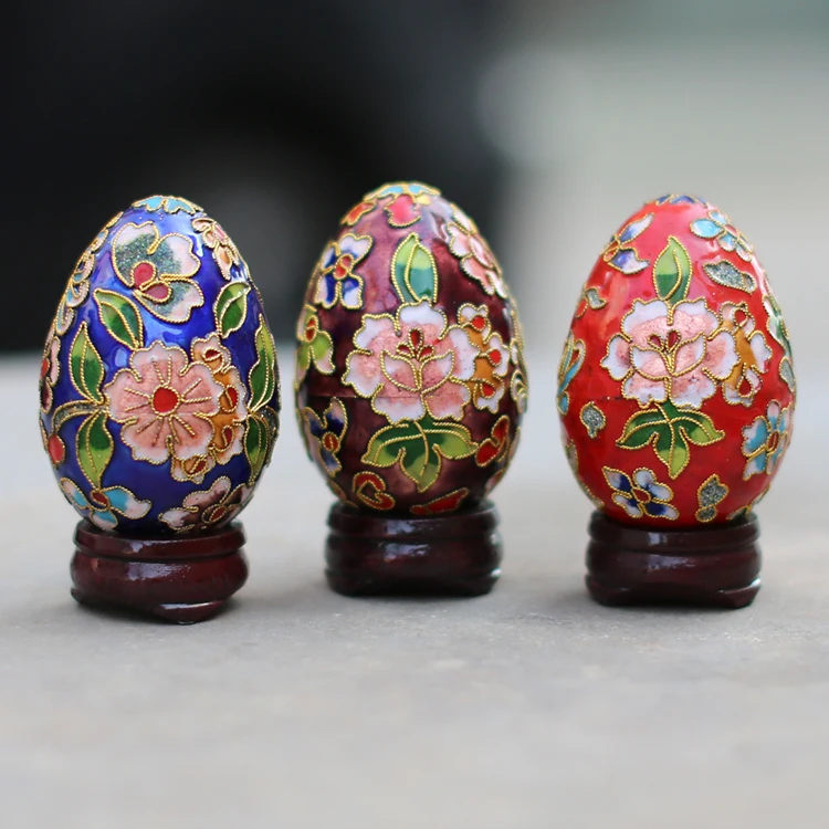 Old Beijing authentic Cloisonne egg ornaments stock handicraft copper tire strangles enamel foreign trade old goods