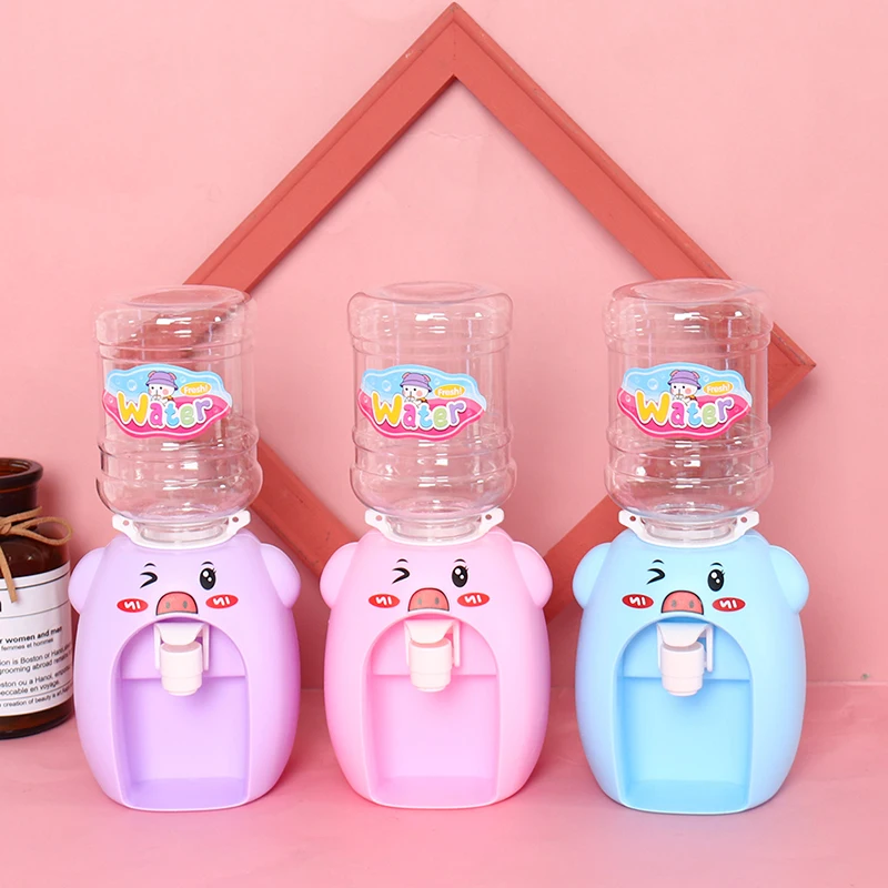 Mini Water Dispenser Children Simulation Drinking Water Fountain Kids Cute Cartoon Watery Appliance Pretend Play Kitchen Toy