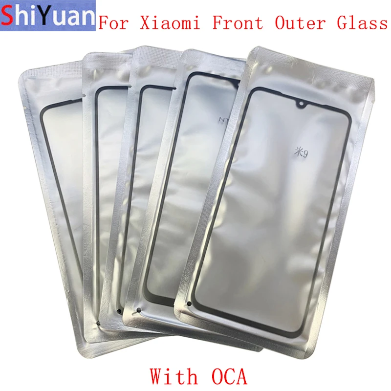 

5Pcs Front Outer Glass Lens Touch Panel Cover For Xiaomi Mi 9 9T 9Lite 10T 10i 11X A2 A3 Poco F1 X2 Glass Lens with OCA