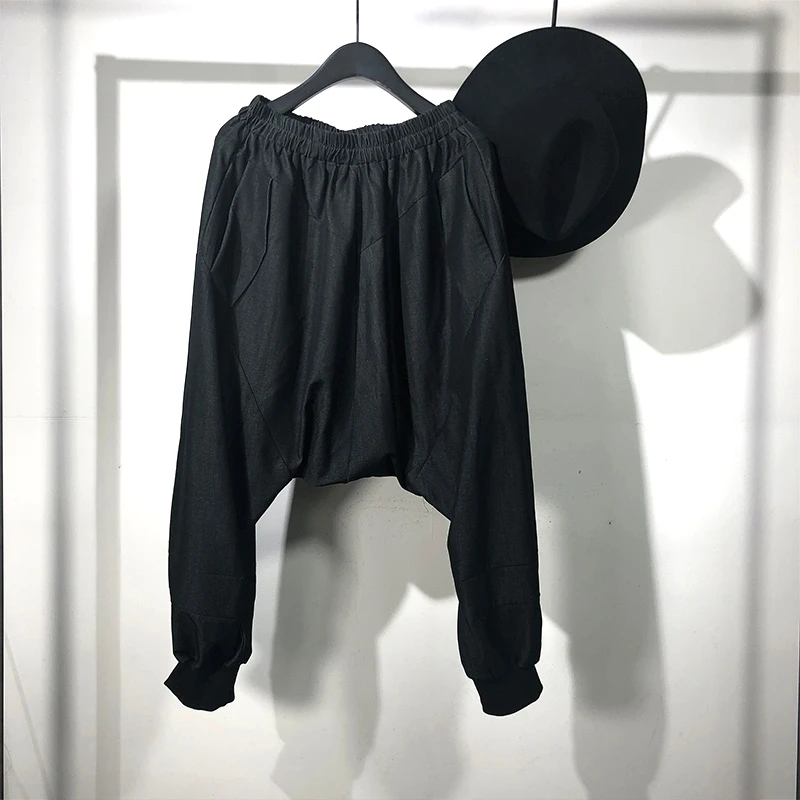 

Men's Casual Pants Fall New Solid Color Elastic Waist Pants Loose Harlan Pants Tight Pants Fashion Sports Low Stop Pants