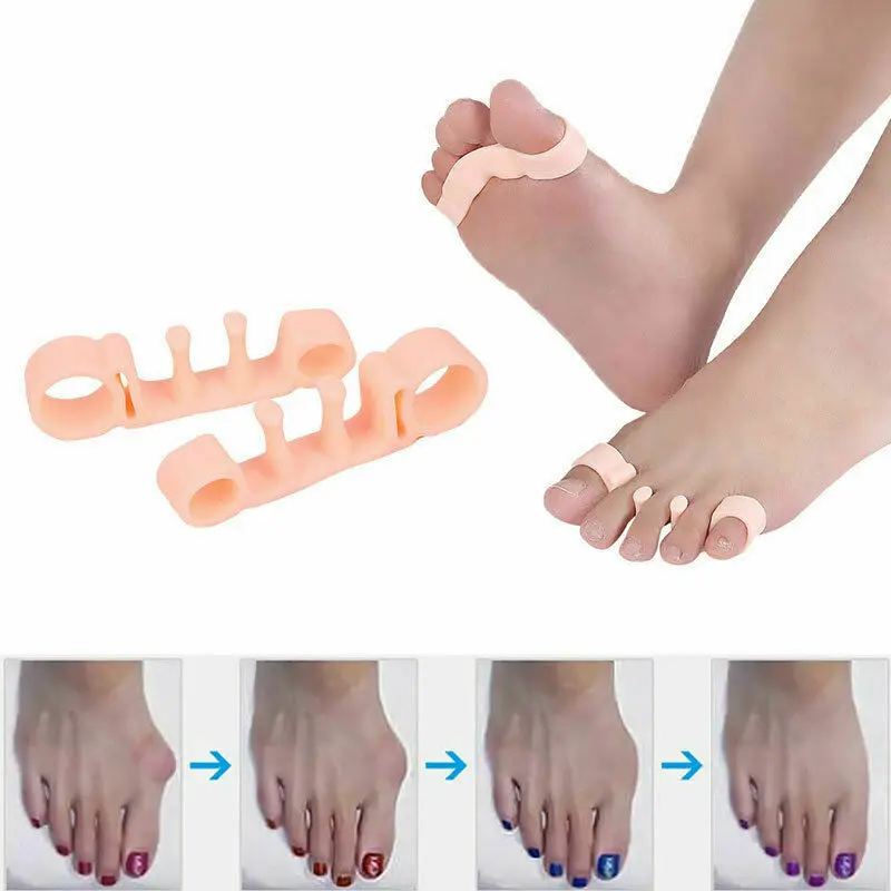 1Pair 2Colors Toe Separators Bunion Elastic Corrector Straighteners Toe Spacers Bunion Relief To Bunion Hallux Valgus Foot T0873