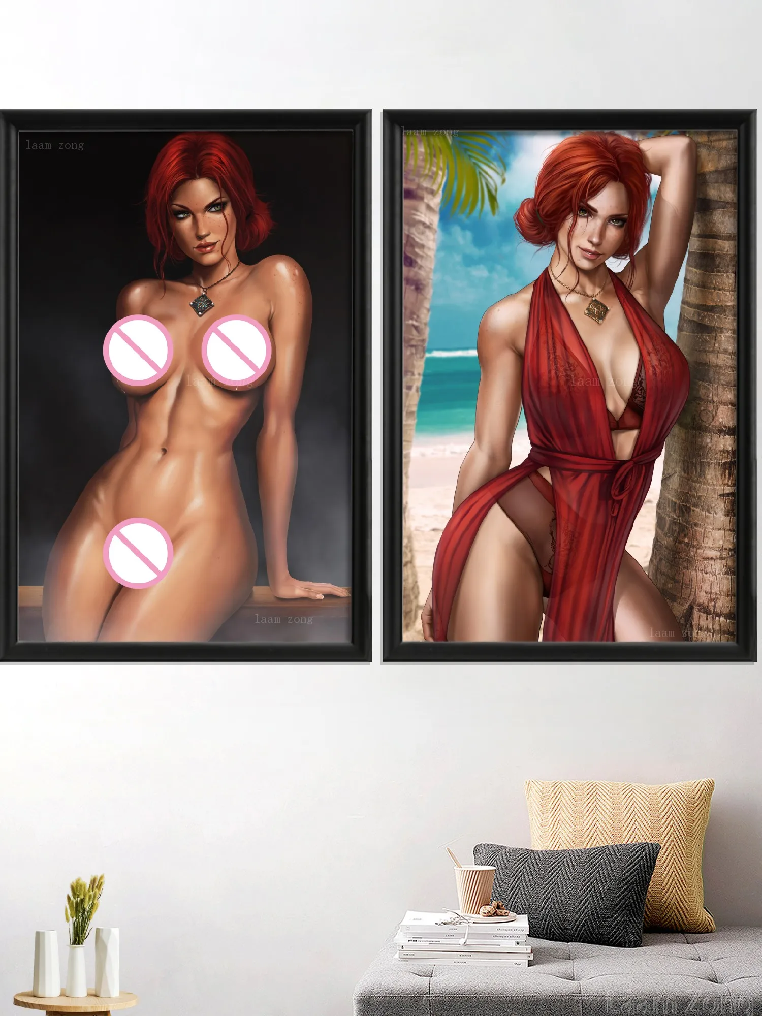 Triss Merigold Cartoon Yennefer Sexy Nude Girl Anime Video Game Art-Poster Decor Picture Living-Bedroom Home Decoration Silk