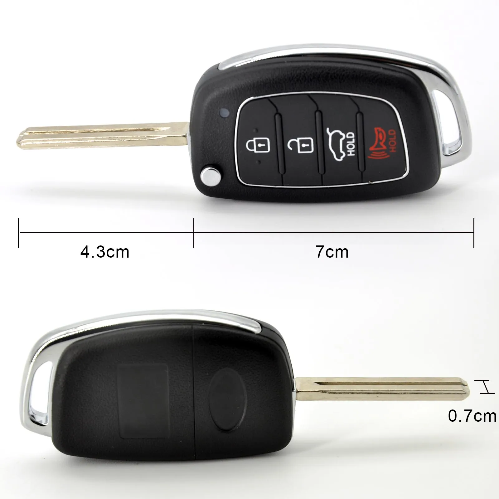 New Replacement 4 Buttons Remote Key Shell Case Filp Key Fob For Hyundai Sonata 2017 Ix35 Santa Fe i30 i20 Ix45 Car Accessorie