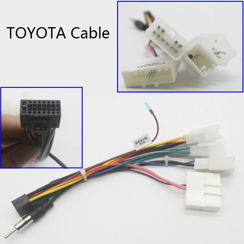 

Car Android Multimedia Player Cable Wire Harness Adapter For Toyota Camry RAV4 Yaris Vios Sienna Prado Corolla Reiz Levin