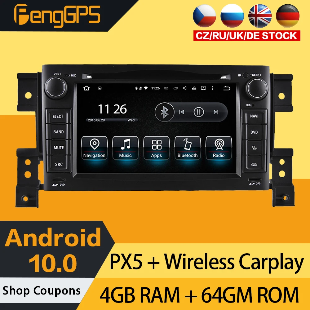 Car CD DVD Player For Suzuki Grand Vitara Android 10.0 Radio Multimedia IPS Touchscreen GPS Navigation Headunit 8 Core 4G+64G