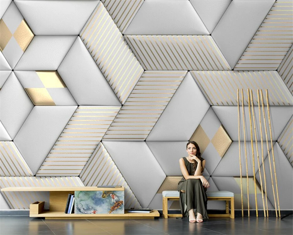 beibehang Custom Nordic minimalist personality geometric TV sofa background bedroom papel de parede wallpaper papier peint