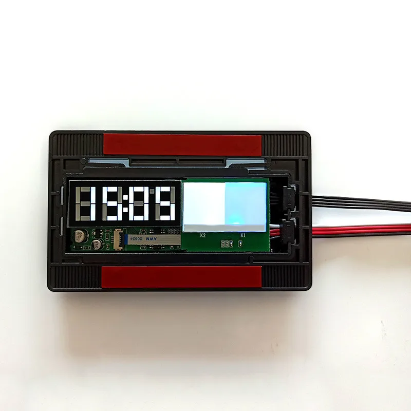 Interruttore a sfioramento a doppia chiave interruttore a specchio per bagno Smart LED Display a tempo e temperatura interruttore a sfioramento per specchio per il trucco del bagno