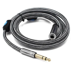 Premium Stereo 6.35mm Extension Audio Cable 1/4 Inch TRS Jack Male to Female for Monitor Headphone Shielding Cable 0.75M 1M 5M