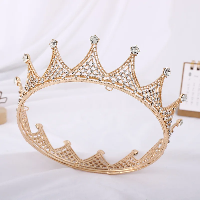 

New Bridal Crown Round Rhinestone Crown Wedding Dress Accessories Hair Accessories Bridal Wedding Headdress