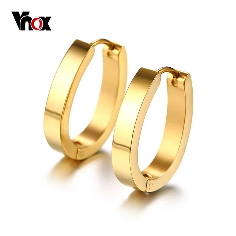 

Vnox Women's Gold Color Earrings Stainless Steel Round Stud Earrings for Female Girl Gift Carnival Jewelry