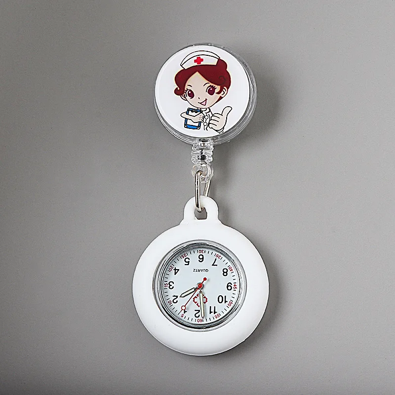 Wholesale Price Stretchable Cartoon Doctor Nurse Chest Silicone Watch Hanging Pocket Watch