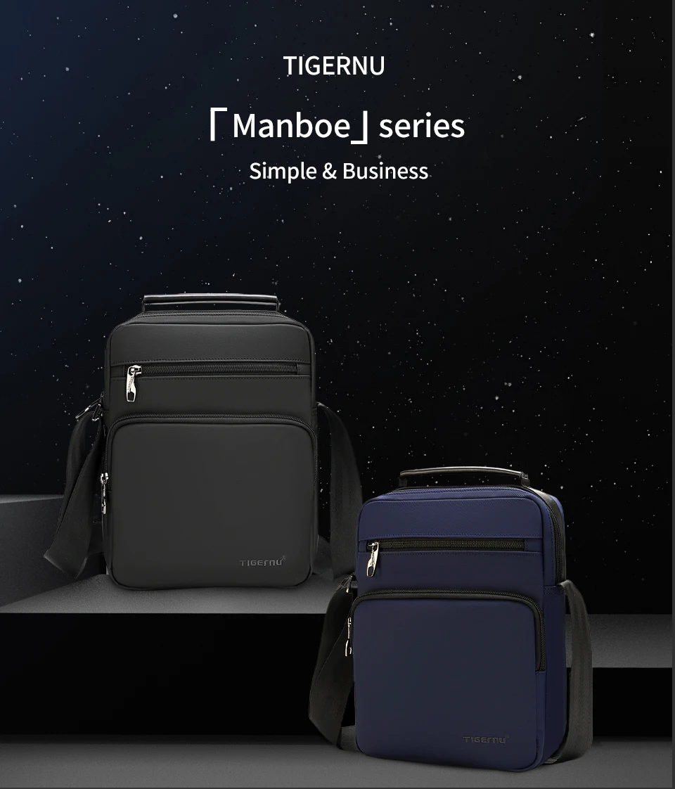 Tigernu Men Shoulder Bag 9.7" iPad Bag Mini Handbag Waterproof Sling Bags Male Business Travel Crossbody Bag For Teens