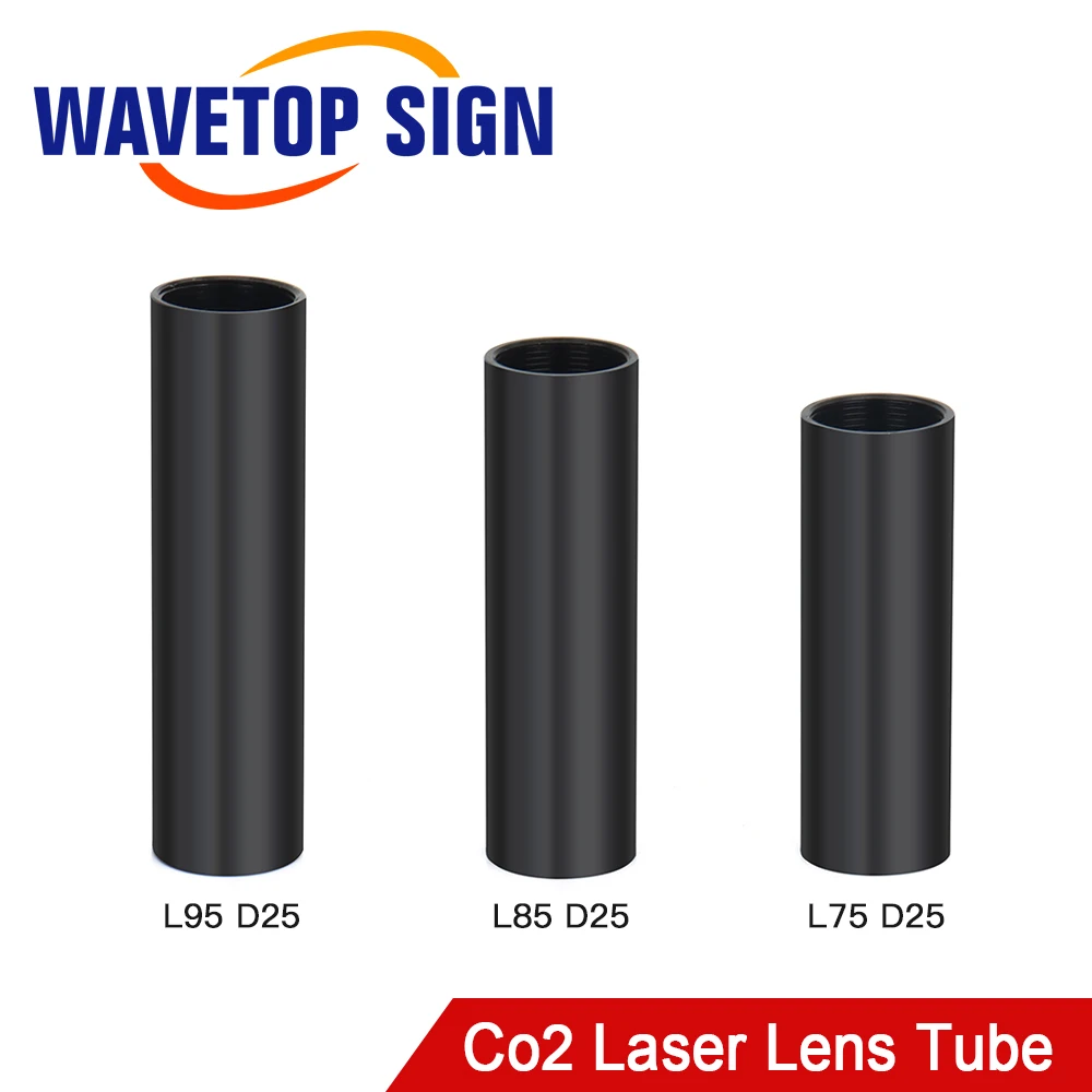 WaveTopSign CO2 Laser Lens Tube OD 25mm ID 21mm for Lens Dia.20mm FL50.8mm Double-head Teeth for CO2 Laser Cutter