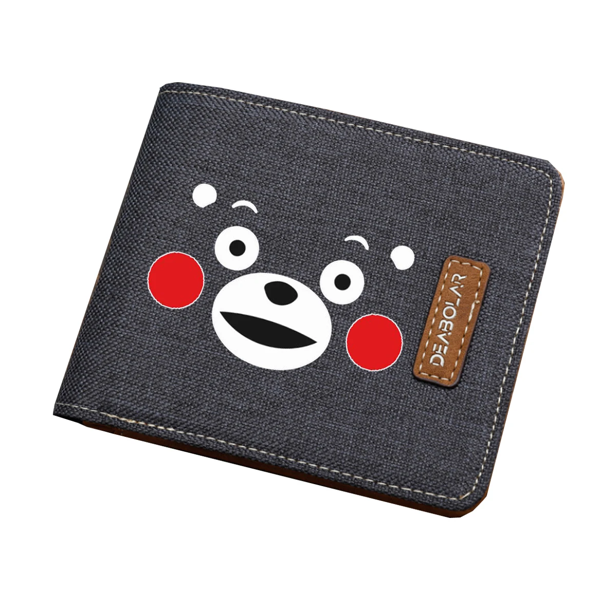 Cute Kumamon wallet Kids coin Card purse teenagers student canvas wallet Men women short printing Bifold wallet