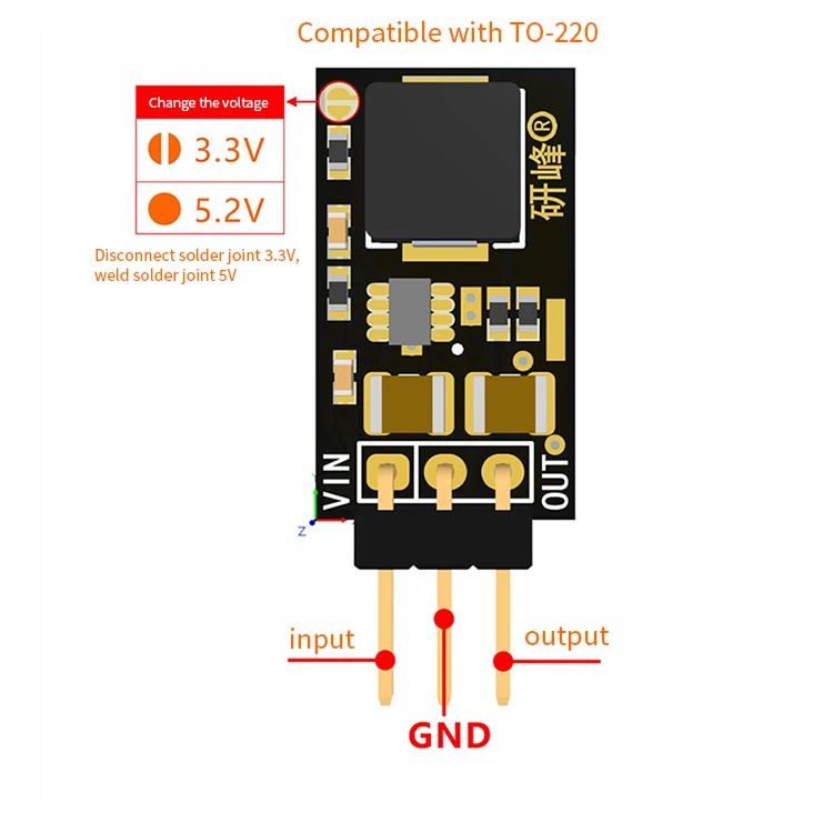 2pcs DC-DC voltage regulator Replace TO-220 LM7805 7805 5V Synchronous rectification Input 4.5~18V to 3.3V5v4a Buck module