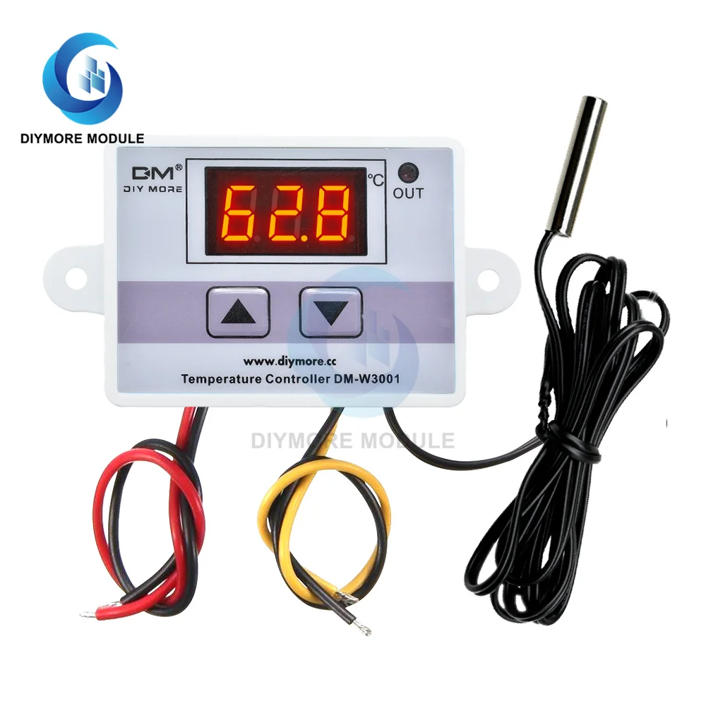 XH-W3001 Digital LED Temperature Controller DC 12V 24V AC 110V-220V  Thermometer NTC Sensor Thermo Controller Switch Probe