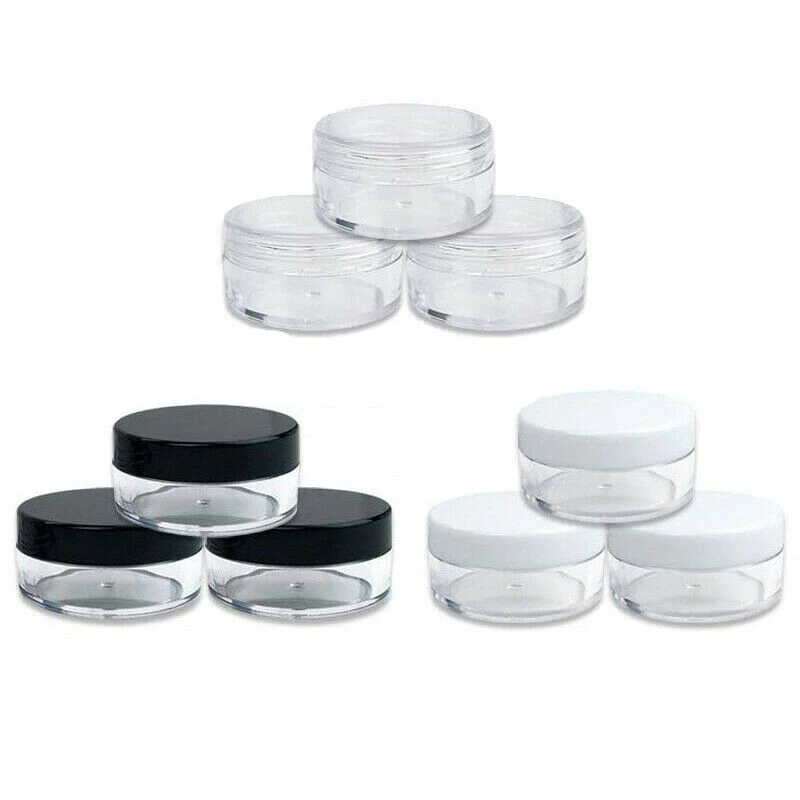 10pcs 2g/3g/5g/10g/15g/20g Empty Plastic Clear Cosmetic Jars Makeup Container Lotion Bottle Vials Face Cream Sample Pots Gel Box