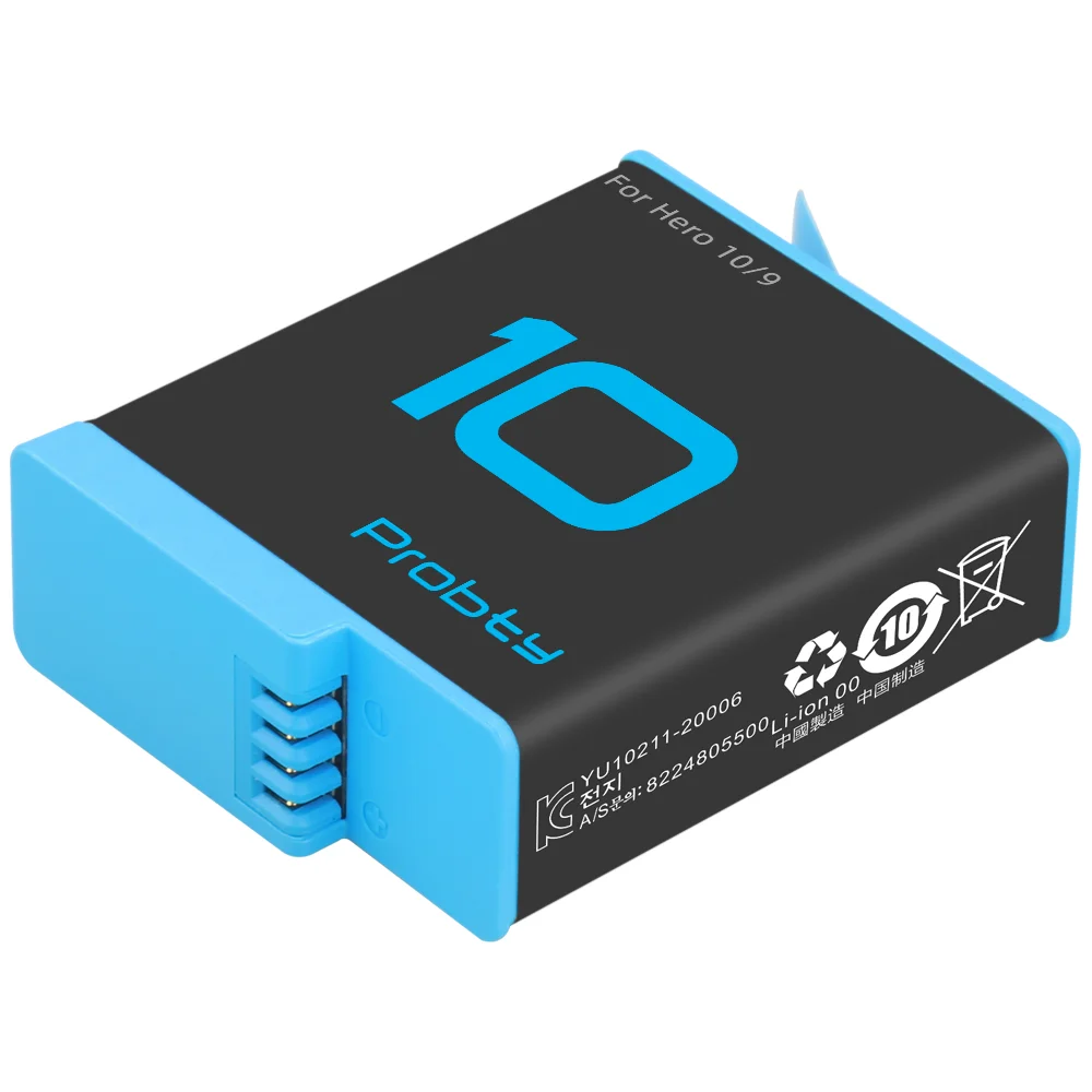 1850mAh ل GoPro بطل 10 بطل 9 3 فتحات شاحن تخزين صندوق شحن ل GoPro بطل 9 الأسود