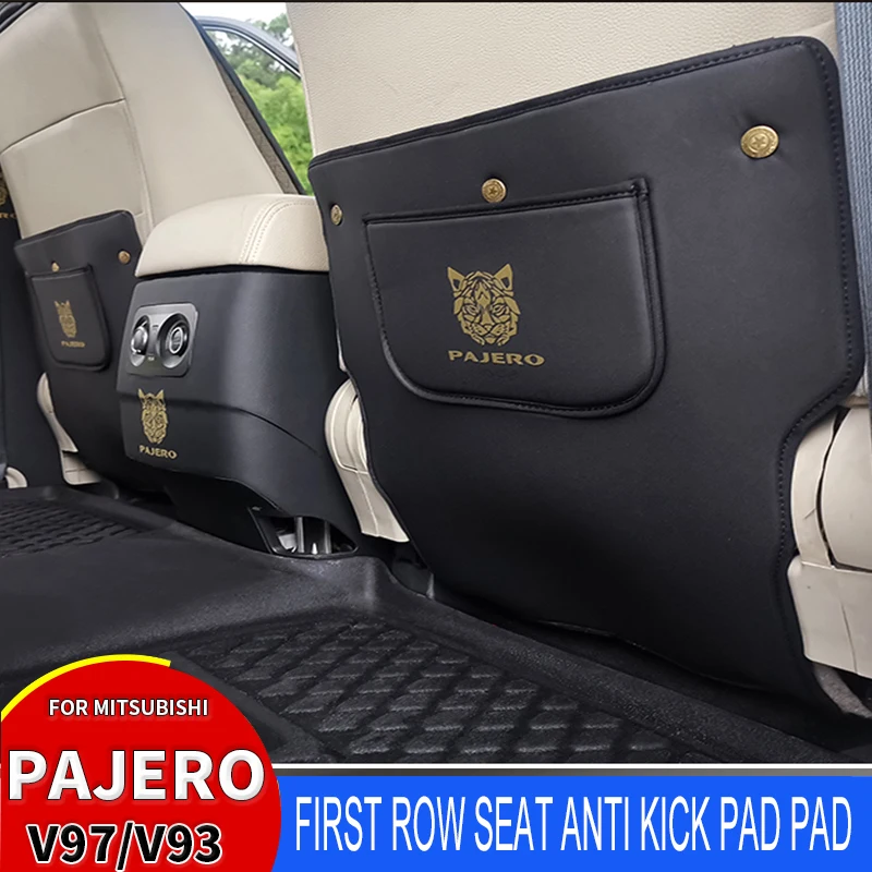 

For Mitsubishi Pajero Seat back Anti-Kick Pad V97V93V77V7 Car Seat Rear Row Anti Kick PU Leather Protection interior Accessories