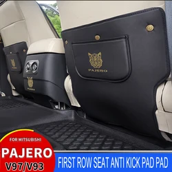 For Mitsubishi Pajero Seat back Anti-Kick Pad V97V93V77V7 Car Seat Rear Row Anti Kick PU Leather Protection interior Accessories