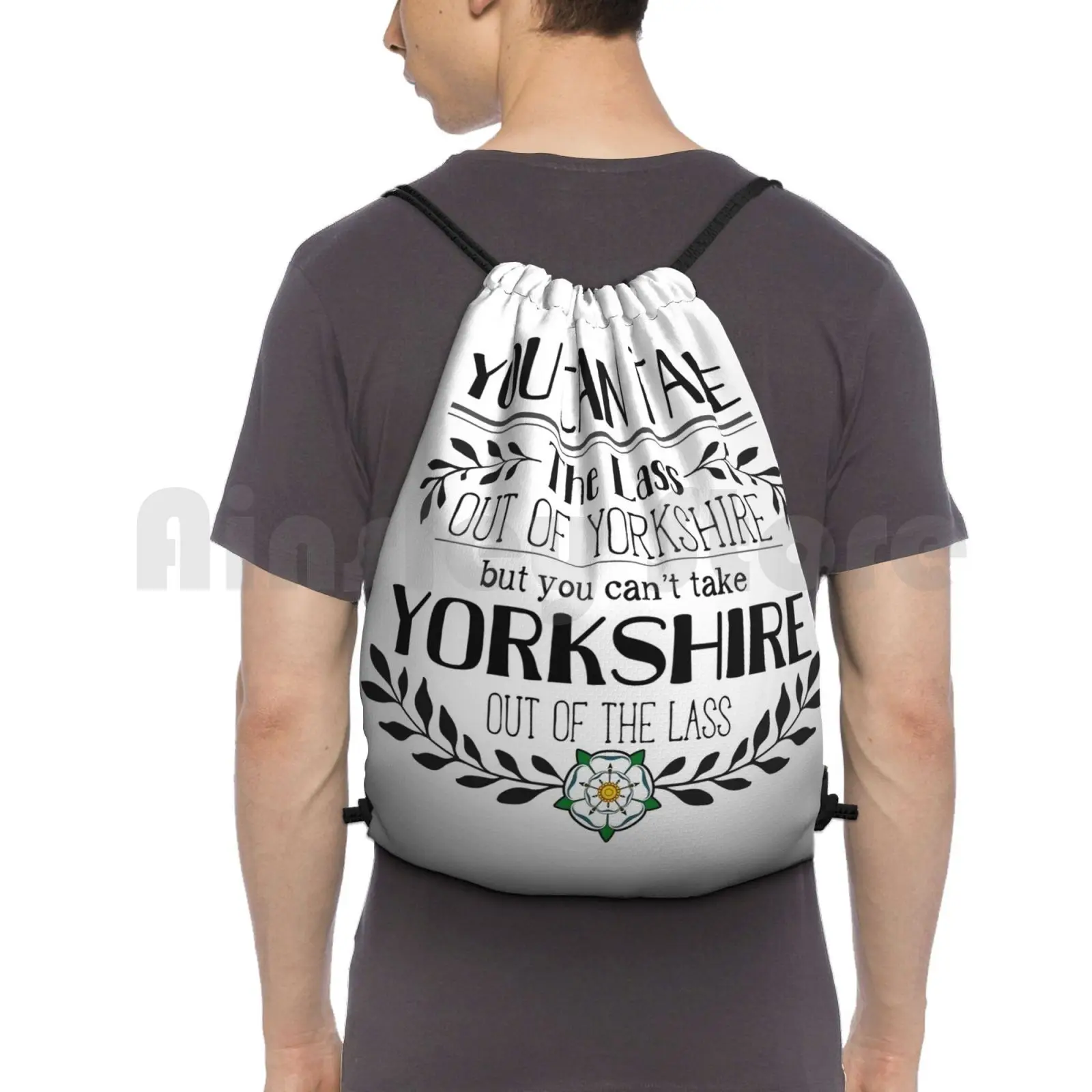 You Can Take The Lass Out Of Yorkshire Backpack Drawstring Bag Riding Climbing Gym Bag Yorkshire Yorkshireman Yorkshirewoman