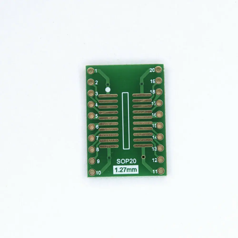 Placa de teste com soquete sop20, adaptador ic dip20 ssop20 para experimento