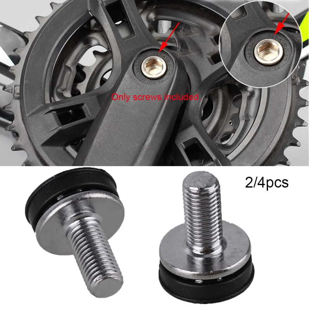 2/4Pcs M8 Steel Screw Bicycle Bottom Brackets Cycles Chainwheel Screws Crank Arm Bolts Key Cranks Bike Axle Accessories Parts