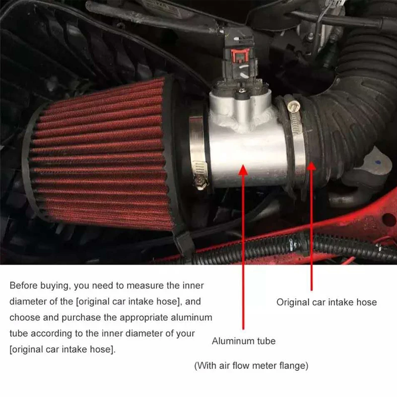 Spceddy Air Filter Connector Car Air Flow Sensor Mount Adapter 63mm 70mm 76mm 83mm MAF Meter For Toyotas Mazda3 Mazda6