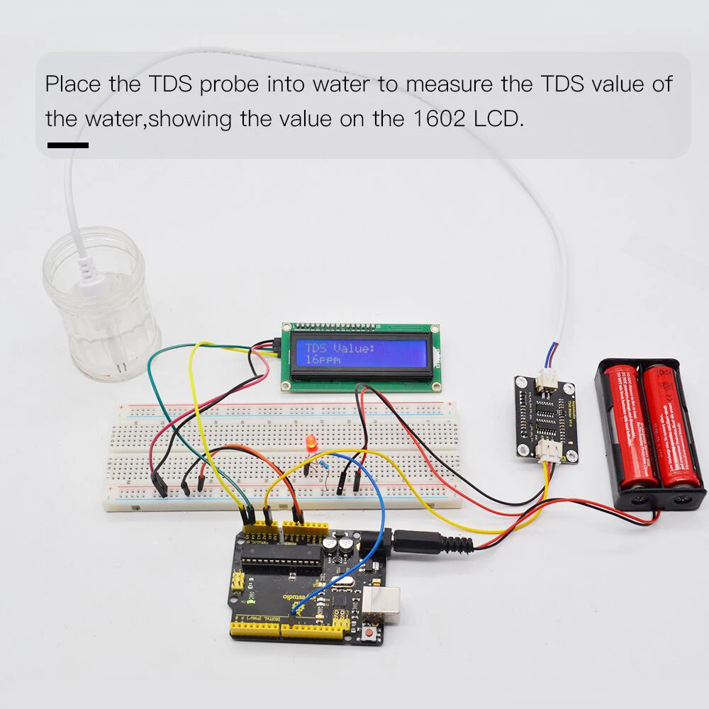 keyestudio TDS  Sensor Meter V1.0 Board Module Water Meter Filter Measuring Water Quality for Arduino Unor3