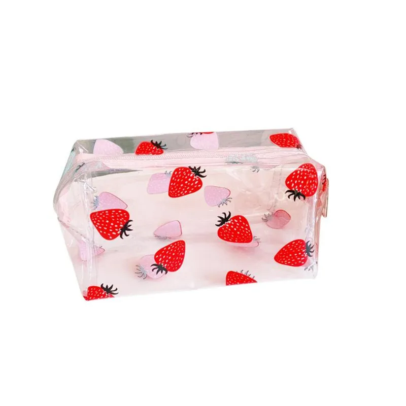 1 Pc Girl Clear Cosmetic Bag PVC Transparent Makeup Bag for Women Waterproof Zipper Beauty Case Travel Toiletry Bags Kits