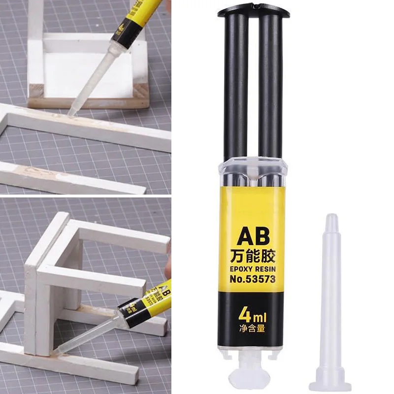 4ml Universal Epoxy Resin AB Glue 2 Minutes Curing Super Liquid Strong Adhesive Repair For Home Glass Metal Ceramic Wood Plastic