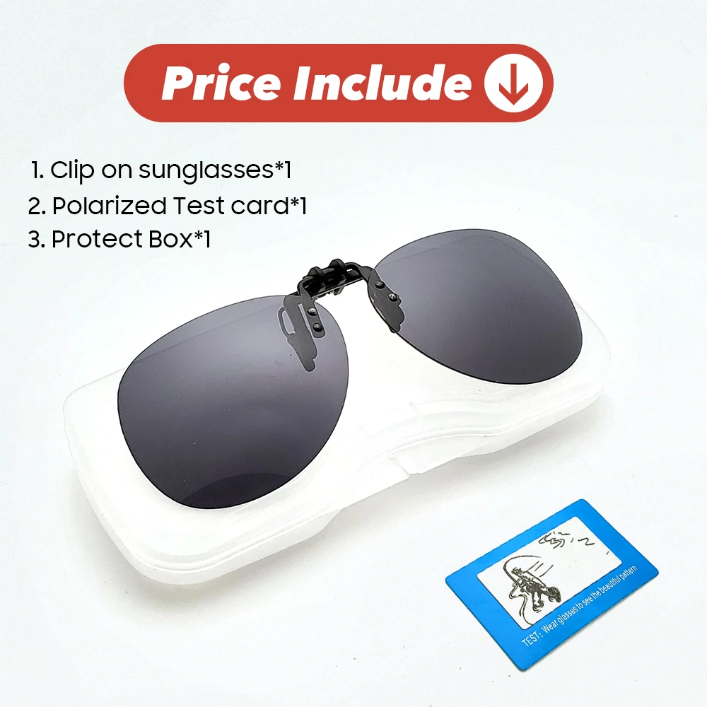 2024 Rimless Round Flip Up Clip on Oversized Men Polarized Clip Sunglasses Aviation Blue Mirror Big Driving Glasses