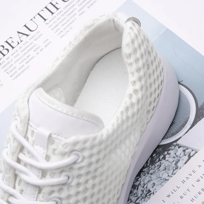 GOMNEAR Summer Mesh Sport Shoes Lightweight White Casual Shoes for Women Sneakers Breathable Ladies Running Walking Shoes 2020