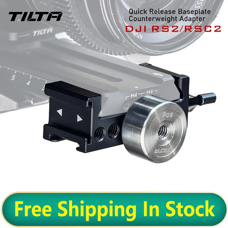 TILTA TGA-BCA Quick Release Baseplate Counterweight Adapter With DJI RS2 RSC 2