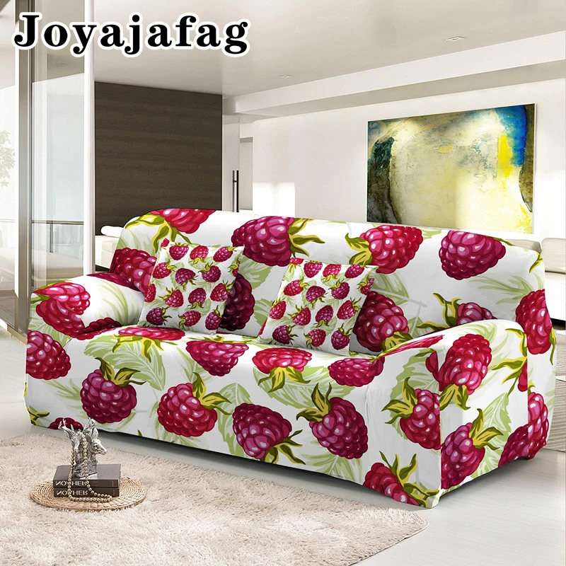 

1/2/3/4 Seater Elastic Slipcovers Fruits Printing Couch Cover For Living Room Hotel Decor Washable Anti-dirty Sofa Covers