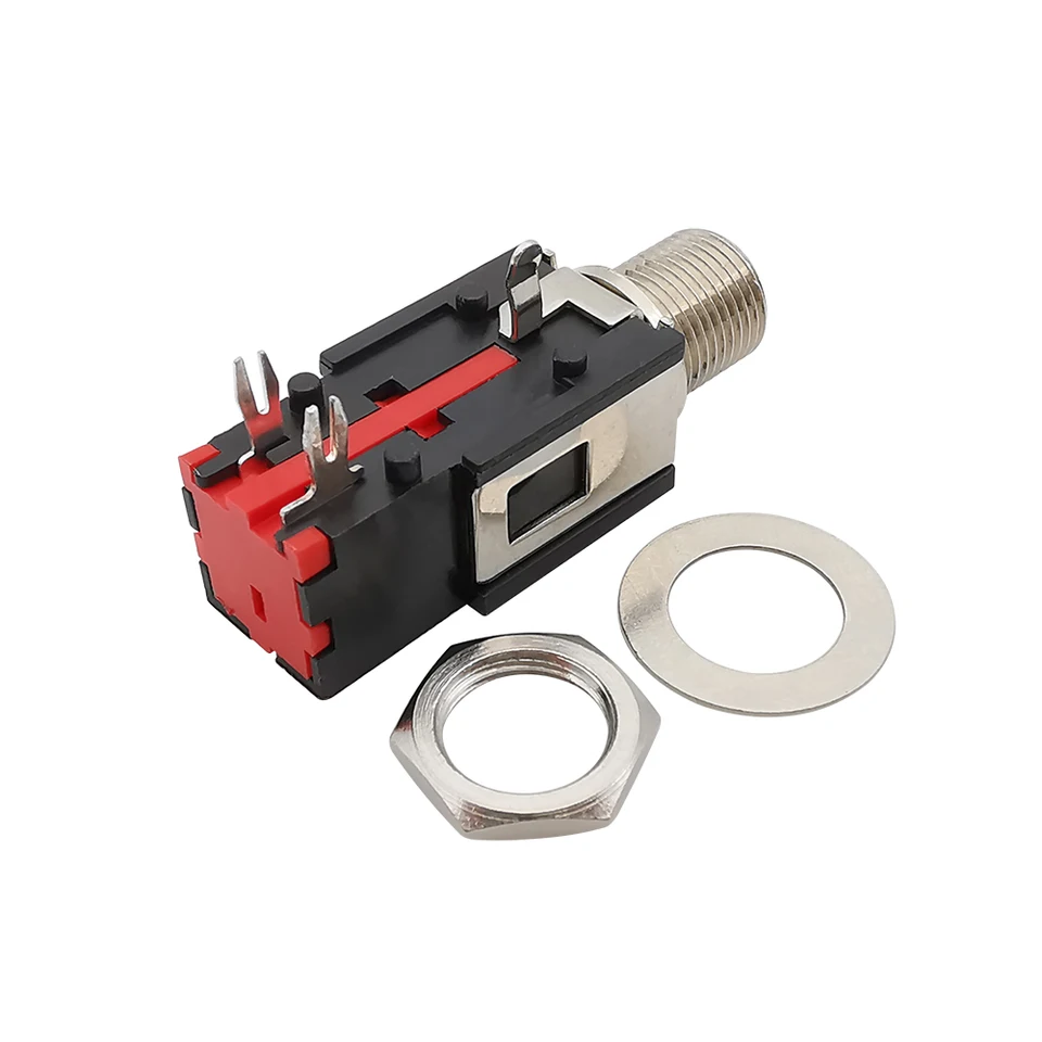ADAPTOUT X10 Jack Femmina Stereo 6,35 Mm TRS Per Montaggio Frontale, Con Rondella E Dado, 10 Pezzi