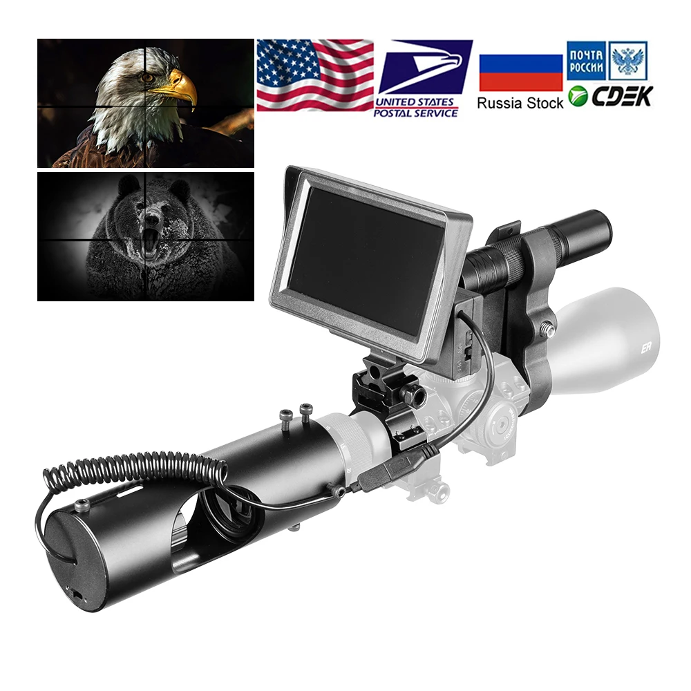 New Night Vision Riflescope Hunting Outdoor Scopes Optics Sight Tactical Day Night Mode Digital Infrared Monitor Fill light