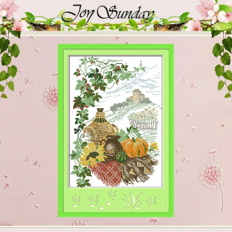 Harvest Season Patterns Counted Cross Stitch Set DIY 11CT 14CT 16CT Stamped DMC Cross-stitch Kit Embroidery Needlework Crafts