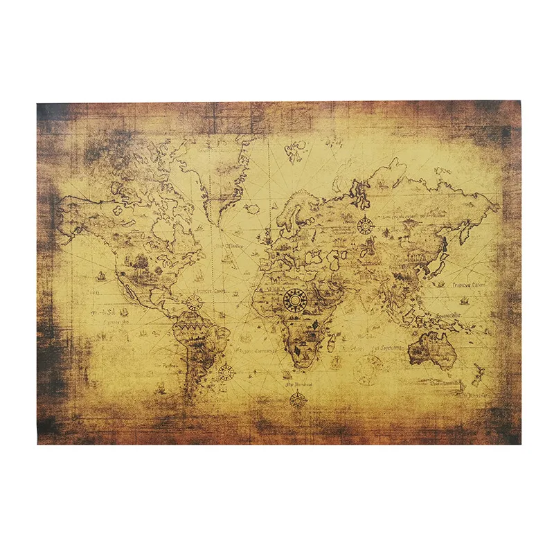 1 Pcs Teaching equipment 72.5*51.5cm Kraft paper Wall Sticker Poster Map Vintage Brown photographic materials decorative H029