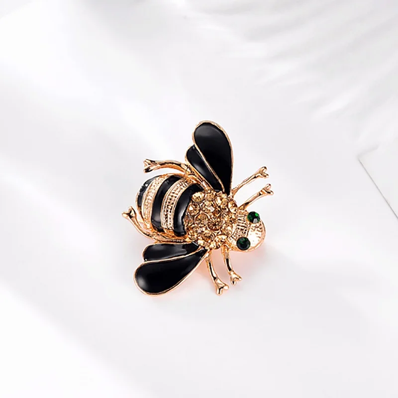 Bee Kind Pin Honey Brooch Bee Lapel Pin Be Kind Enamel Pin Gold Color Champagne Rhinestone Animal Jewelry Brooches For Men Women